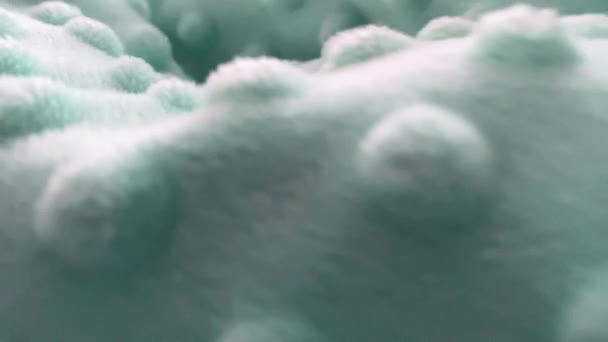 Close-up af en baby menthol plys tæppe, hvorunder barnet bevæger sig – Stock-video