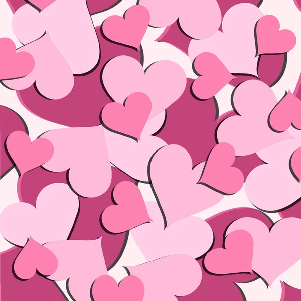 Fondo romántico festivo de corazones en colores rosados. Concepto romántico —  Fotos de Stock