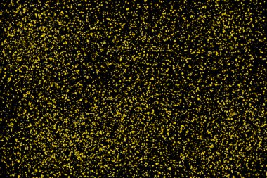 Büyük miktarda altın tozu parçacıkları ve ışıltılarıyla siyah stil bir arka plan. Projeleriniz için modaya uygun bir temel