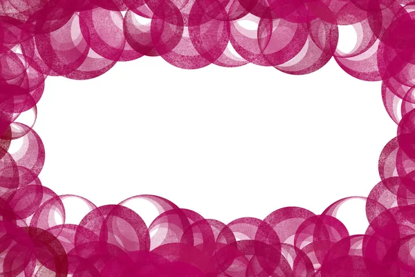 Hermoso marco hecho de círculos rosados sobre un fondo blanco — Foto de Stock