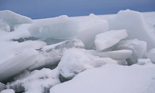 Льодові Гормаки Купа Уламків Льоду Балтійському Морі Стиснення Крижаного Покриву — стокове фото