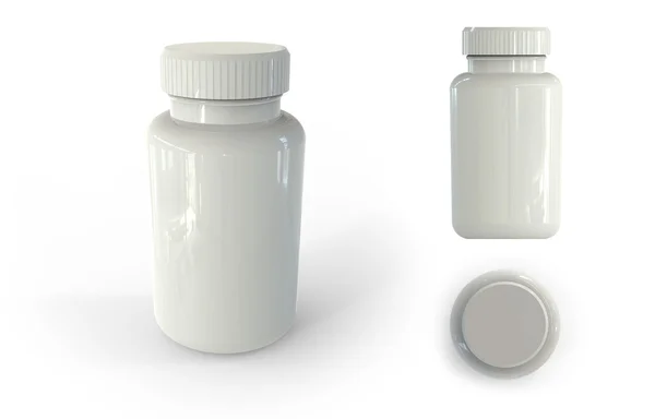 Medicine bottle white 3d — Stock fotografie