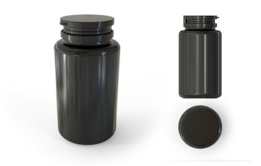 ilaç şişesi protein shake siyah 3d