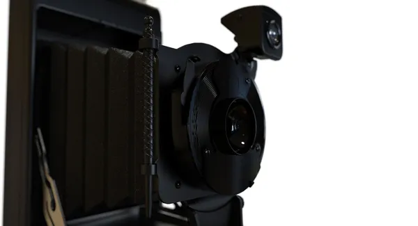 Eski fotoğraf makinesi siyah 3d — Stok fotoğraf