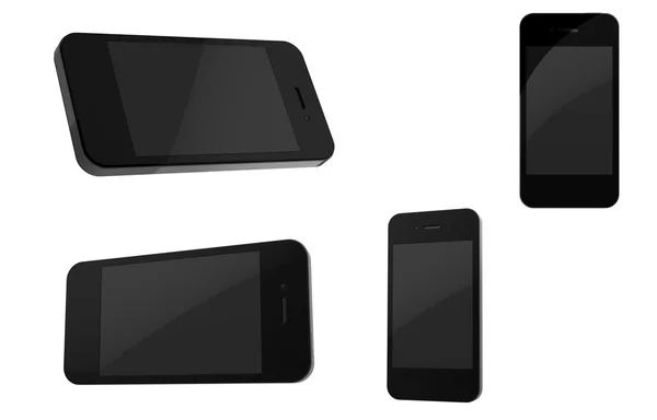 Smartphone 4 black 3d — Stock Photo, Image