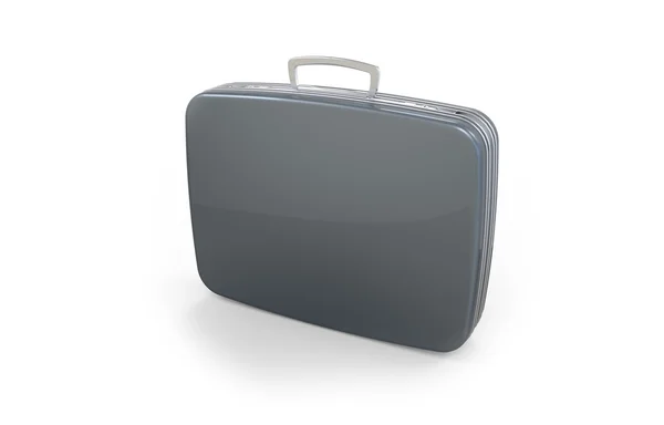 Suitcase glossy gray 3d — Stock Photo, Image