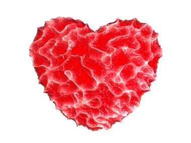 kalp kaba kırmızı soyut 3d