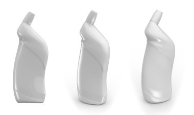 Beyaz plastik şişe tasarımı 3d