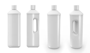 Beyaz plastik şişe tasarımı 3d