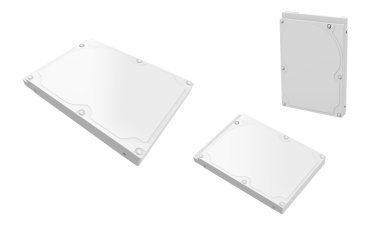 sabit disk sürücü izole beyaz zemin üzerine beyaz. kolay düzenlenebilir tasarımınız için.