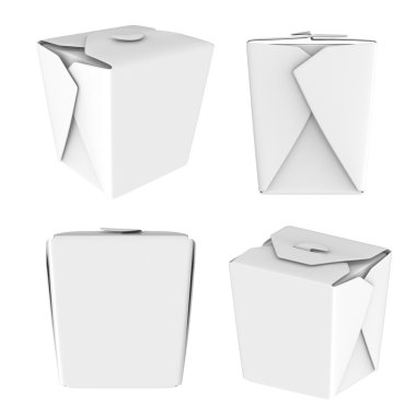 Beyaz arka plan üzerinde izole boş Çin yemeği kapsayıcı. kolay düzenlenebilir tasarımınız için.