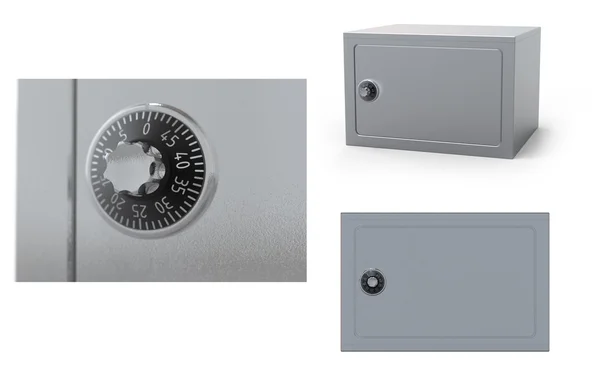 Security shut metal safe vault on an isolated white background. — Stock Photo, Image