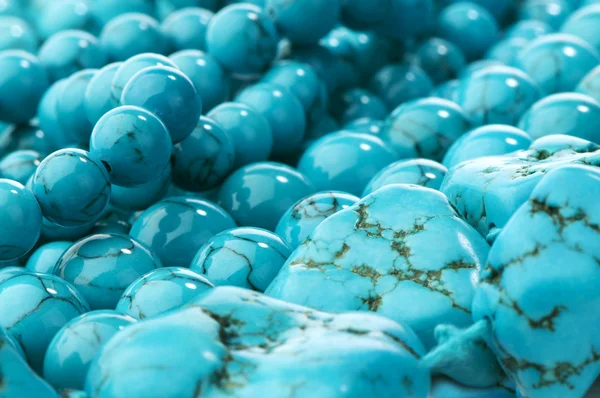 Beads with natural stone turquoise — Stock Photo, Image