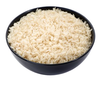 izole kase siyah yakın çekim uzun taneli pirinç haşlanmış