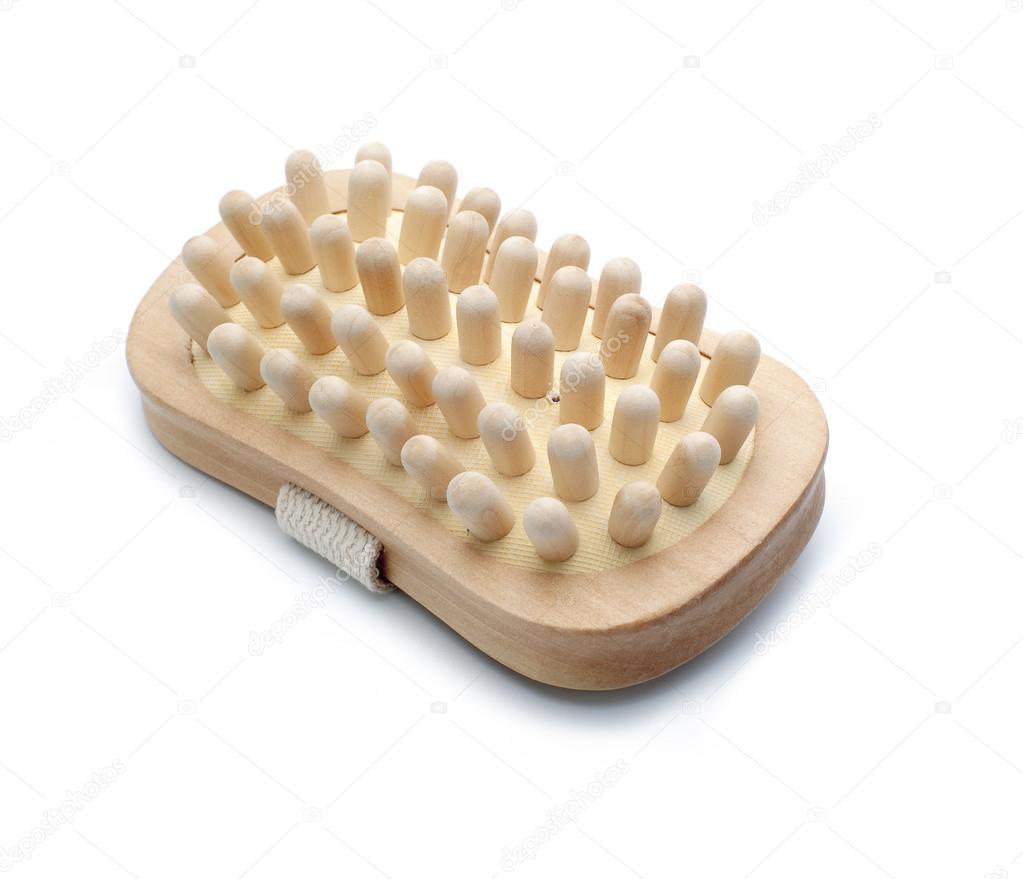 Wooden massager isolated