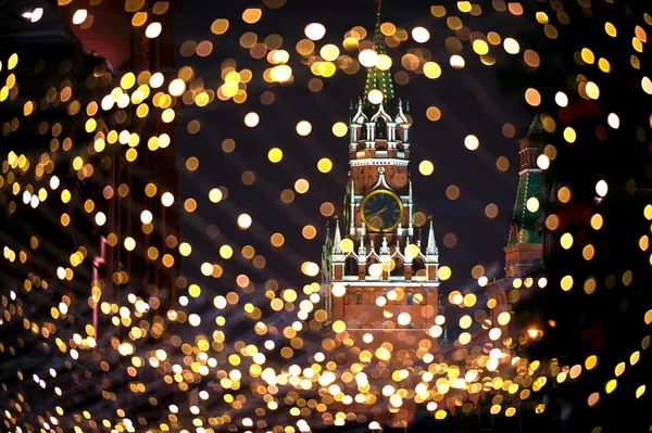 Christmas night Moscow atmosphere holiday background — Stock Photo, Image