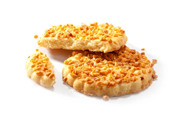 Cookies med hasselnötter smula närbild — Stockfoto