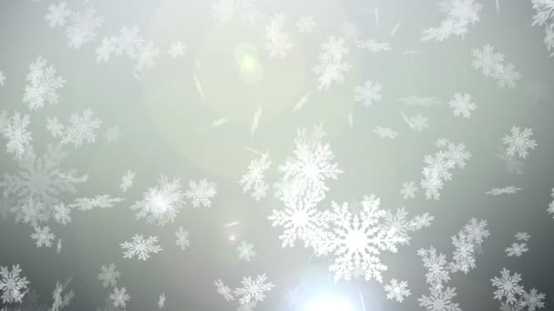 Vánoční sněhová koule vločka s sněžení na bílém pozadí