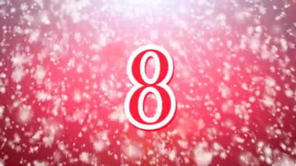 Countdown in snow falling — Stock Video