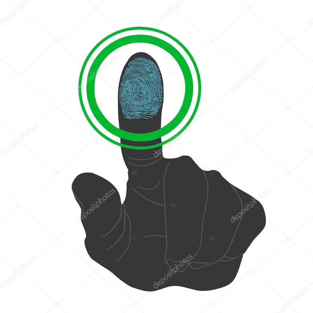 Touch, ID, Fingerprint scan Access Symbol