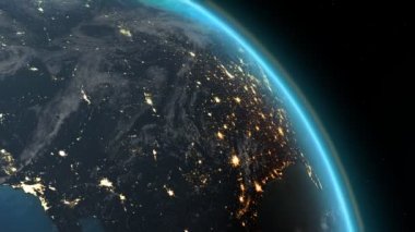 Planet earth Amerika Bölge ile gece saat ve gündoğumu