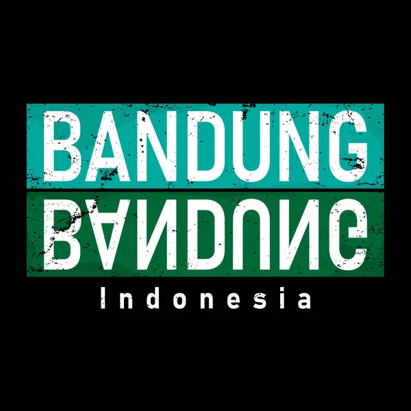 Stad van bandung t-shirt design vector logo voor print — Stockvector