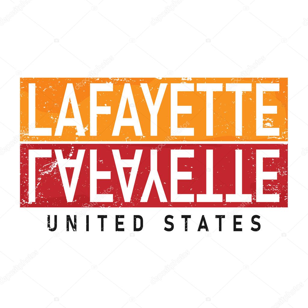 Lafayette. Colorful typography text banner.  the word lafayette design. Can be used to logo, card, poster, heading and beautiful title
