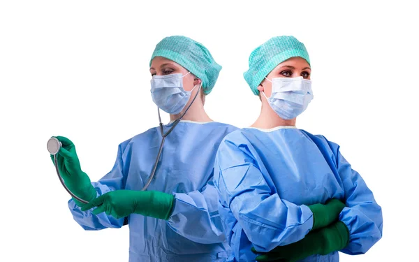 Medische paarlemoeren arts influenza Stockfoto