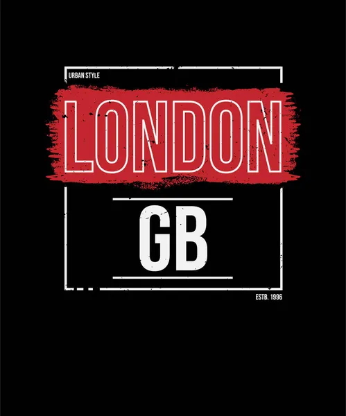 Londyn Typografia Grafika, Projekt koszulki, Anglia, Wielka Brytania, moda, ilustracja wektorowa — Wektor stockowy