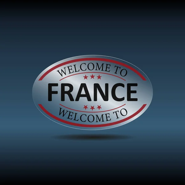 Διάνυσμα καλωσορίσματος στη Γαλλία σκιαγραφήσει στο κέντρο — Διανυσματικό Αρχείο