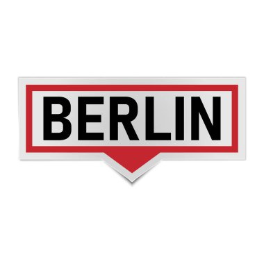 Berlin fiyat etiketi beyaz arka planda kırmızı. Vektör