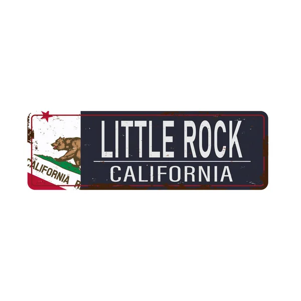 Bienvenido a Little Rock California California señal de tráfico ilustración vintage EN BLANCO — Foto de Stock