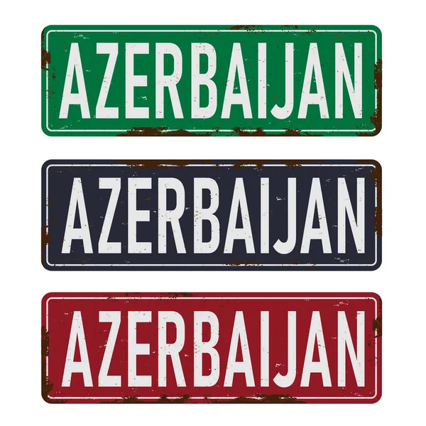Azerbajdzjan vägskylt satt isolerad på vit bakgrund. — Stock vektor