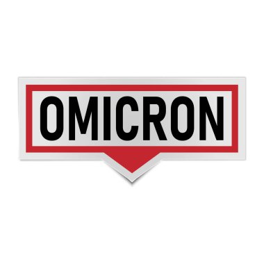 Omicron COVID-19 konuşma balonu. Sosyal medyada yeni koronavirüs mutasyonu tartışması, haber vektörü illüstrasyonu.