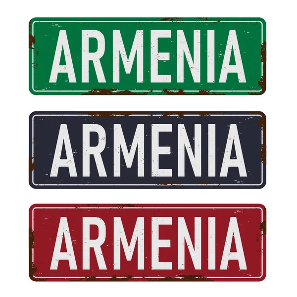 Arménie směrová návěstí izolované na bílém pozadí. — Stockový vektor