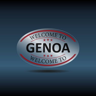 Geno İtalya Etiketi, Pul, Rozet veya Logo 'ya hoş geldiniz. Yunanistan Ulusal Bayrağı ile. Premium ve Lüks Amblem veya Etiket