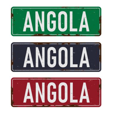 Angola yol işareti beyaz arkaplanda izole edildi.