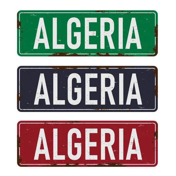 Algeria road sign set isolated on white background — Stockvektor