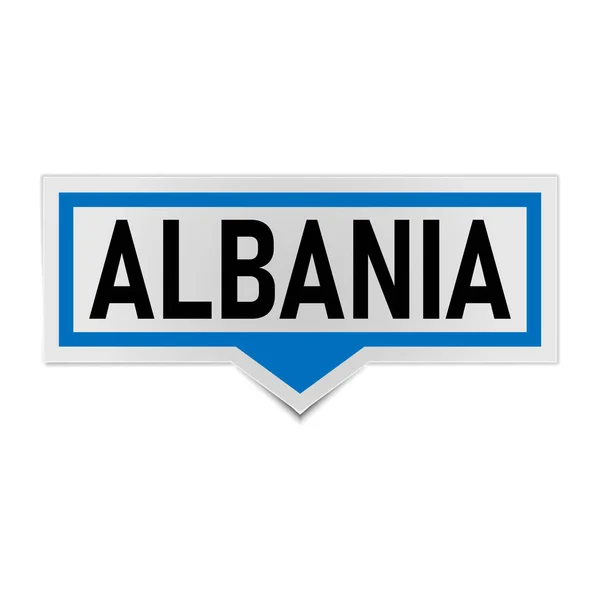 Kreative albanische Sprechblase. Abstrakte Sprachen Konzept flache Illustration — Stockvektor