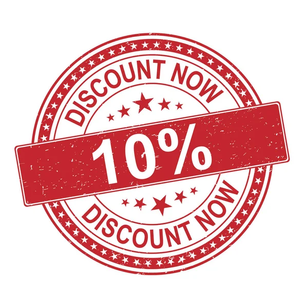 Super sale, discount now 10 percent, promotion label on red circle sticker isolated on white background, special offer sales promotion discount. vector template illustration —  Vetores de Stock