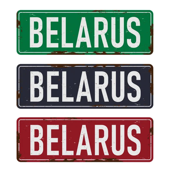 Bělorusko směrová návěstí izolované na bílém pozadí. — Stockový vektor