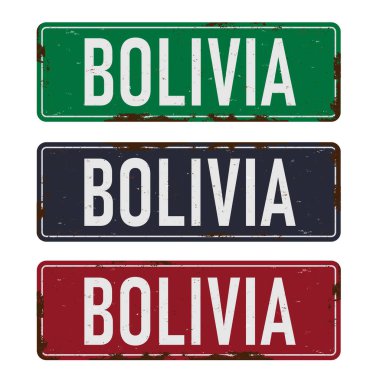 Bolivya yol işareti beyaz arkaplanda izole edildi.