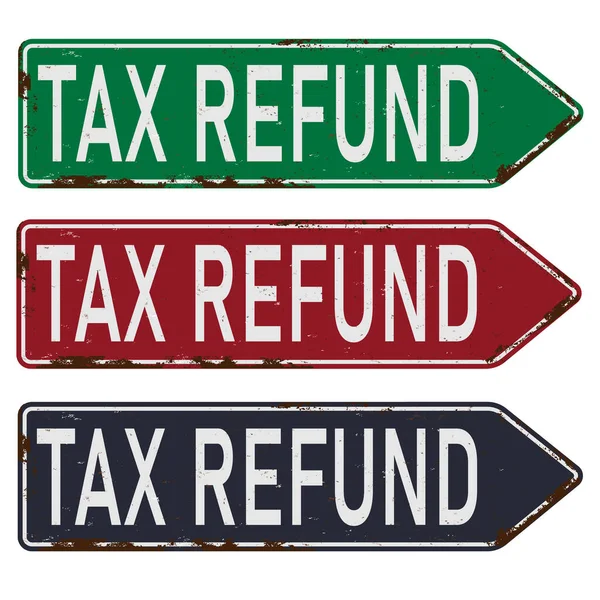 Tax refund arrow road sign vector illustration. — Wektor stockowy