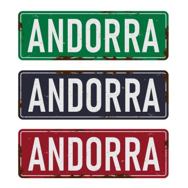 Beyaz vektör illüstrasyonunda Andorra yol işareti izole edildi