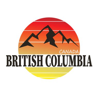 İngiliz Kolombiyası 'nın soyut damgası veya amblemi, vektör illüstrasyonu