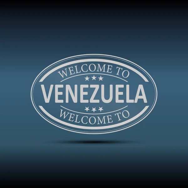 Välkommen till Venezuela Typografi Text på svart bakgrund — Stock vektor