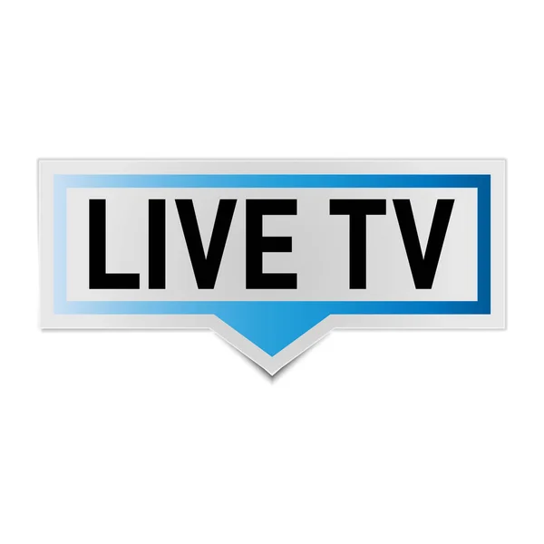 Watch live TV speech bubble on white background, vector illustration — Stock Vector
