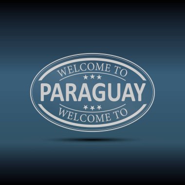Paraguay 'a hoş geldiniz. Vektör çizimi. Tebrik kartı, poster ve afiş için uygun