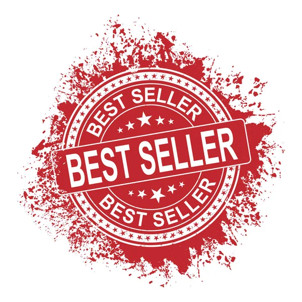 Abstrakt Grungy Best Seller Gummistämpel Sign med Circle Shape Illustration, Bästa säljare Text Seal, Mark, Etikett Design Mall — Stockfoto
