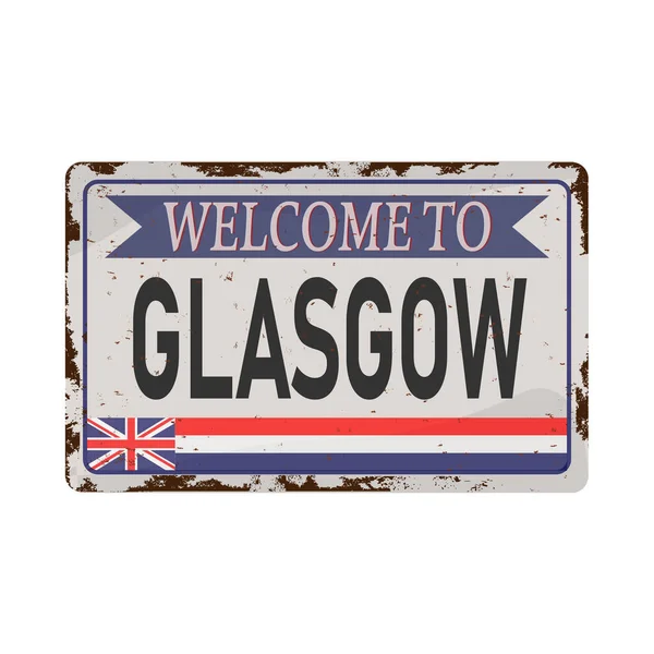 Glasgower Straßenschild isoliert auf weißem Hintergrund. — Stockvektor